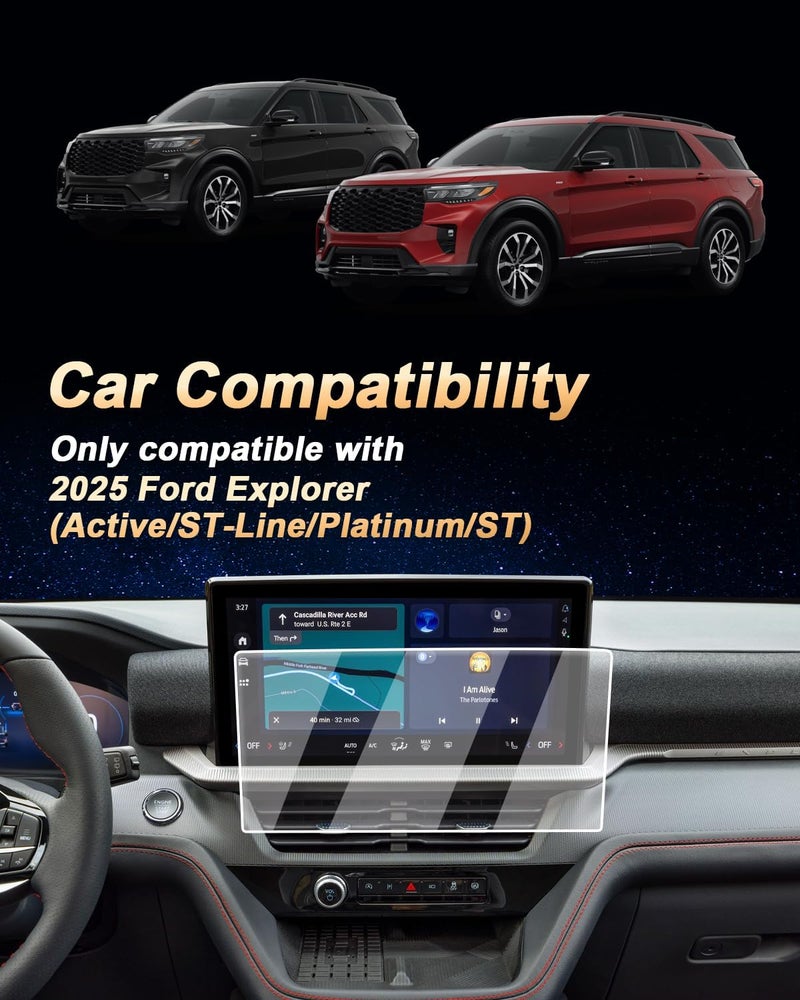EcoZen 2026 Ford Explorer Screen Protector - Matte For 2025-2026 Explorer 13.2-Inch Navigation Screen - 9H Tempered Glass 2025-2026 Ford Explorer(Active/ST-Line/Platinum/ST) Accessories Anti-Glare - Image 2